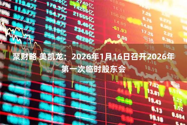 聚财略 美凯龙：2026年1月16日召开2026年第一次临时股东会